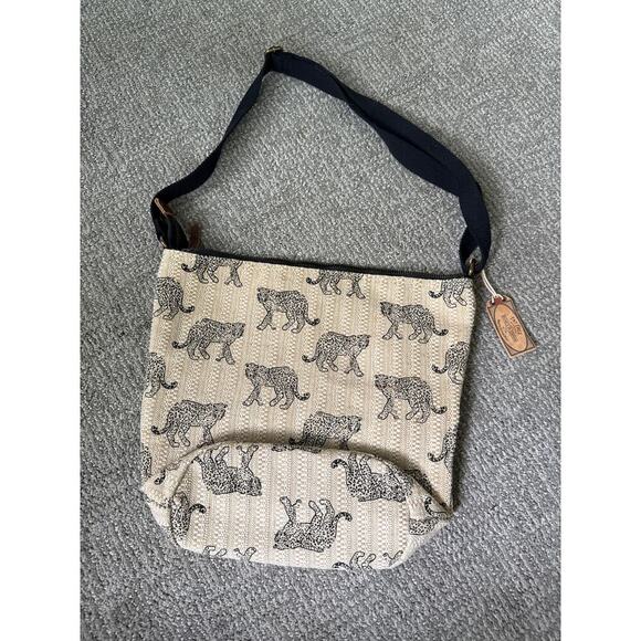 ￼fat face natural woven cat cheetah purse - Picture 1 of 6